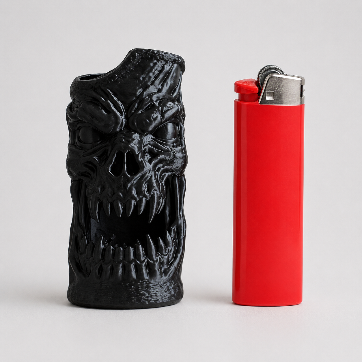 BIC J6 калъф череп – Черен хорър корпус със зъби - Image 2