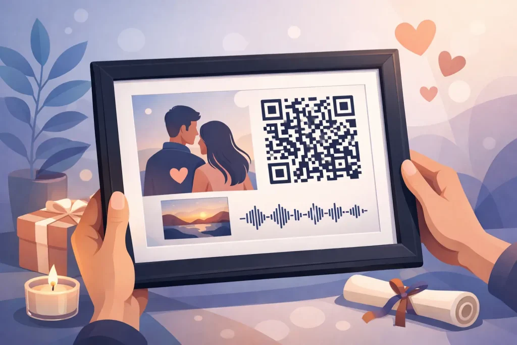 Персонализирана QR рамка за подарък с послание